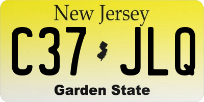 NJ license plate C37JLQ