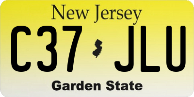 NJ license plate C37JLU