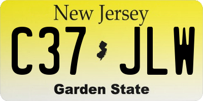 NJ license plate C37JLW