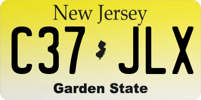 NJ license plate C37JLX