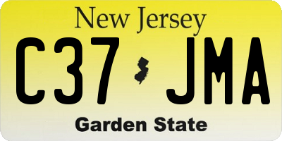 NJ license plate C37JMA