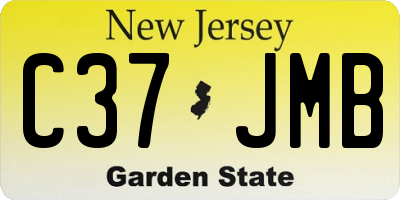 NJ license plate C37JMB