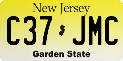 NJ license plate C37JMC