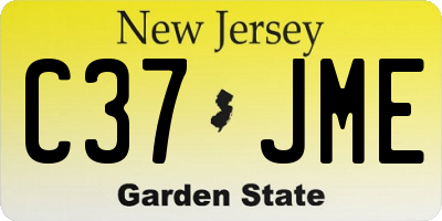 NJ license plate C37JME