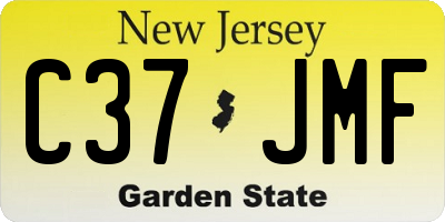 NJ license plate C37JMF