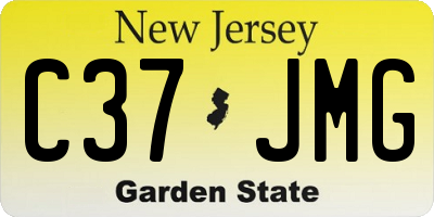 NJ license plate C37JMG