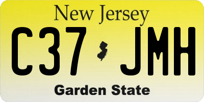 NJ license plate C37JMH