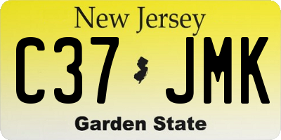 NJ license plate C37JMK
