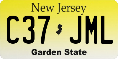 NJ license plate C37JML