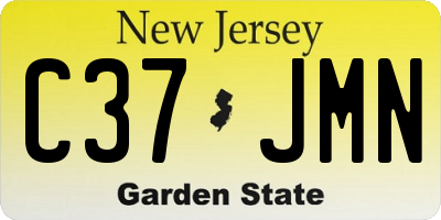 NJ license plate C37JMN