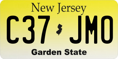 NJ license plate C37JMO