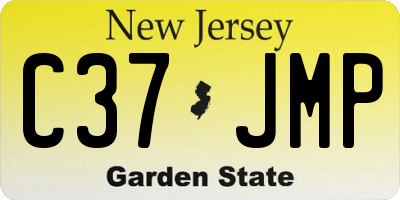 NJ license plate C37JMP