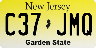 NJ license plate C37JMQ