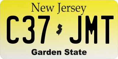 NJ license plate C37JMT