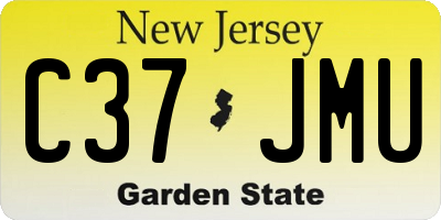 NJ license plate C37JMU