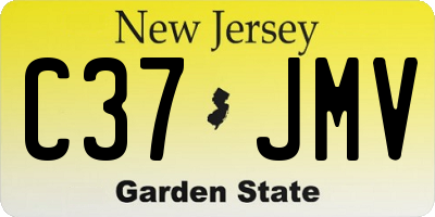 NJ license plate C37JMV