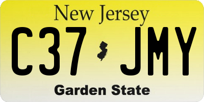 NJ license plate C37JMY