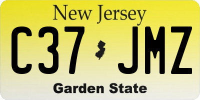 NJ license plate C37JMZ