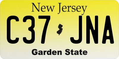 NJ license plate C37JNA