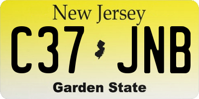 NJ license plate C37JNB