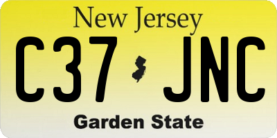 NJ license plate C37JNC