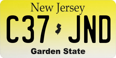 NJ license plate C37JND