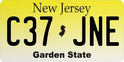 NJ license plate C37JNE