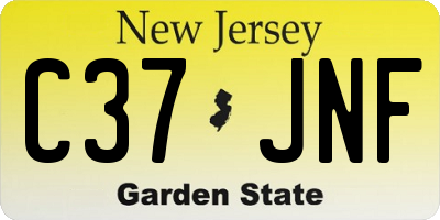 NJ license plate C37JNF