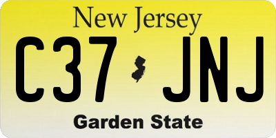 NJ license plate C37JNJ