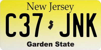 NJ license plate C37JNK