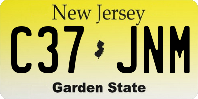 NJ license plate C37JNM