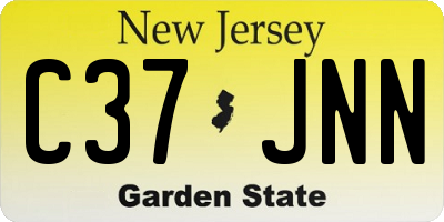 NJ license plate C37JNN