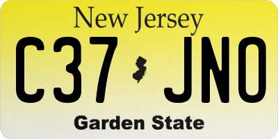 NJ license plate C37JNO