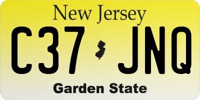 NJ license plate C37JNQ