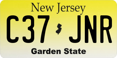 NJ license plate C37JNR