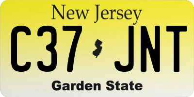 NJ license plate C37JNT