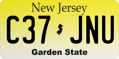 NJ license plate C37JNU