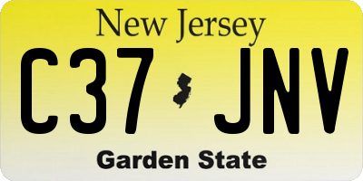 NJ license plate C37JNV