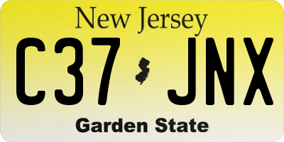 NJ license plate C37JNX