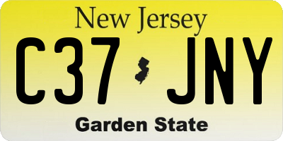 NJ license plate C37JNY
