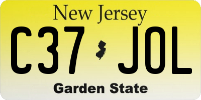 NJ license plate C37JOL