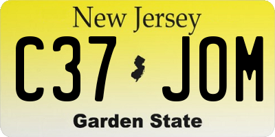 NJ license plate C37JOM