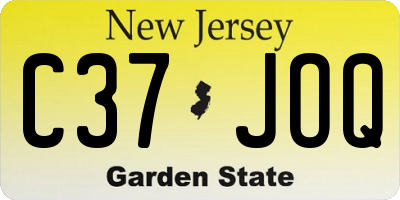NJ license plate C37JOQ