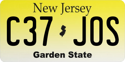 NJ license plate C37JOS