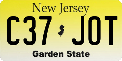 NJ license plate C37JOT