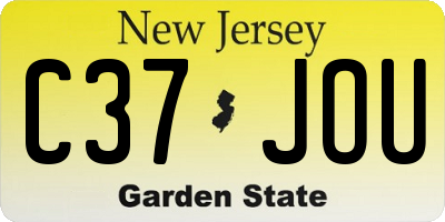 NJ license plate C37JOU