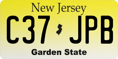 NJ license plate C37JPB