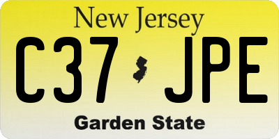NJ license plate C37JPE