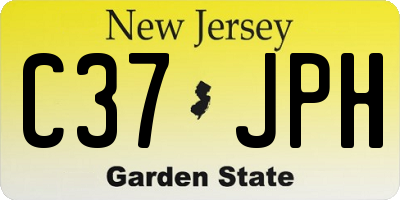 NJ license plate C37JPH