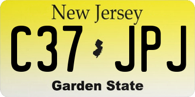 NJ license plate C37JPJ